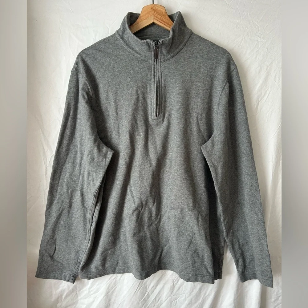 J.Crew Men's Sueded‎ Cotton Quarter Zip Pullover Large